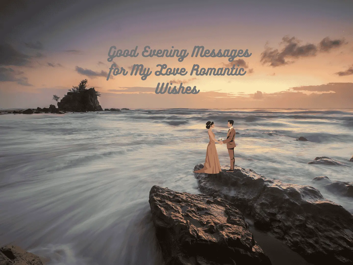 Romantic Good Evening Message for my love image