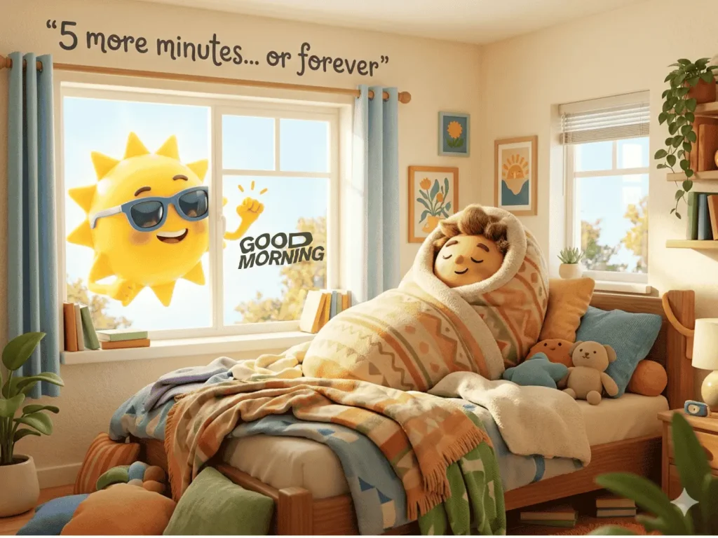 Beautiful Good Morning in Bengali Text (Funny + Cute Mix) image